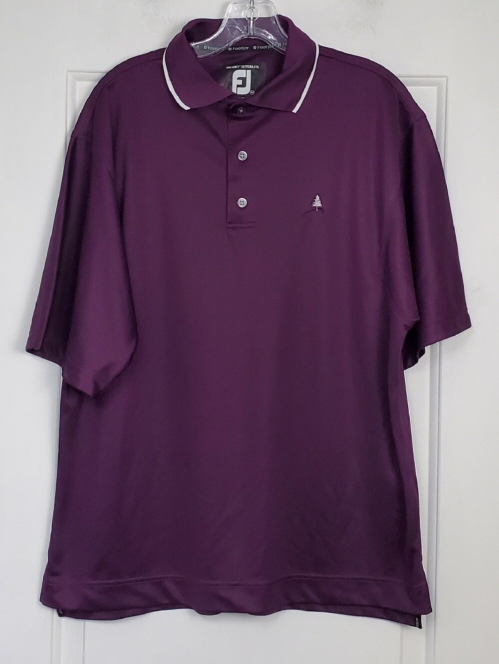 FootJoy FJ Mens Pro Dry Superlite Purple Golf Polo Shirt CC Logo - Size M - GUC
